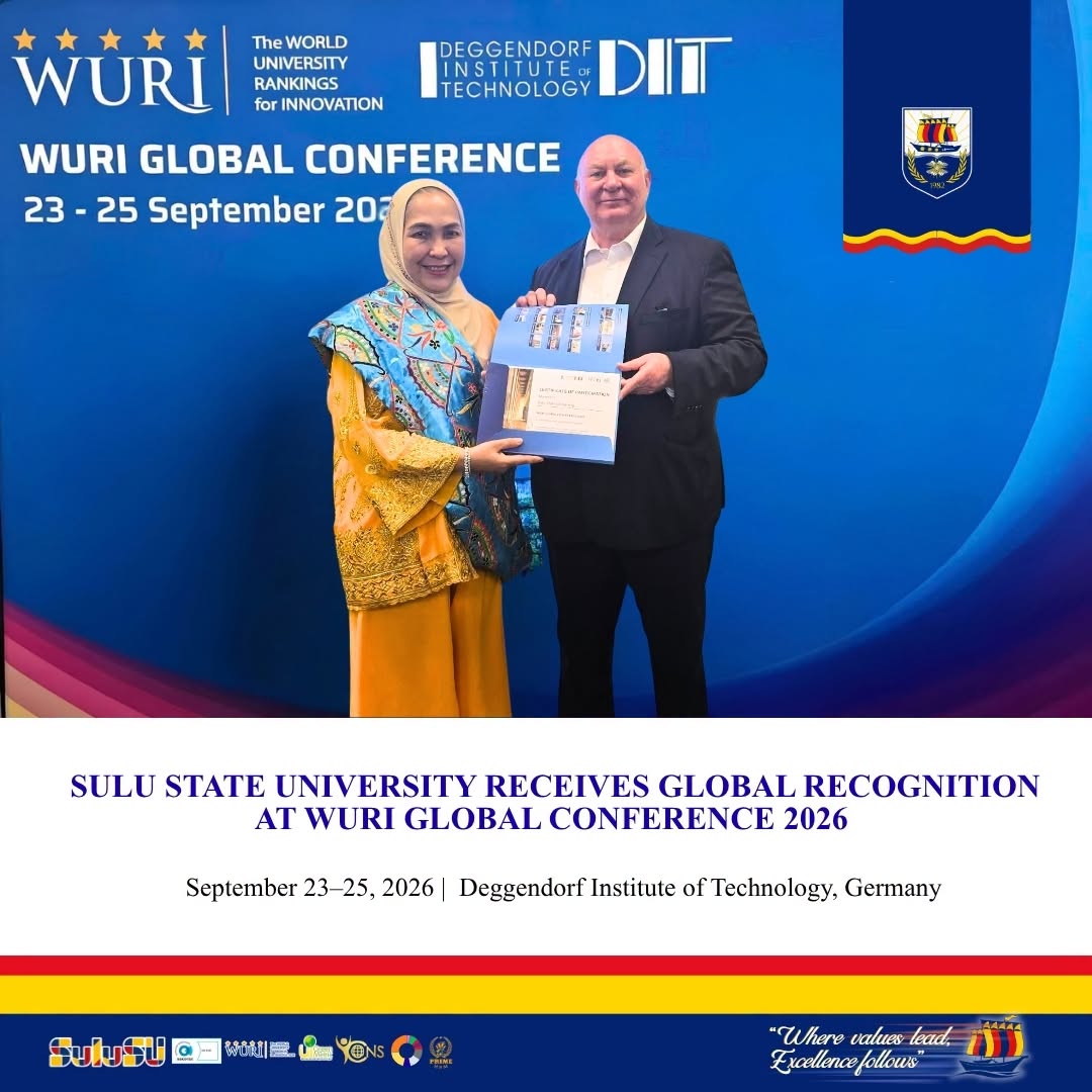 SULU STATE UNIVERSITY RECEIVES GLOBAL RECOGNITION AT WURI GLOBAL CONFERENCE 2026 IN GERMANY
