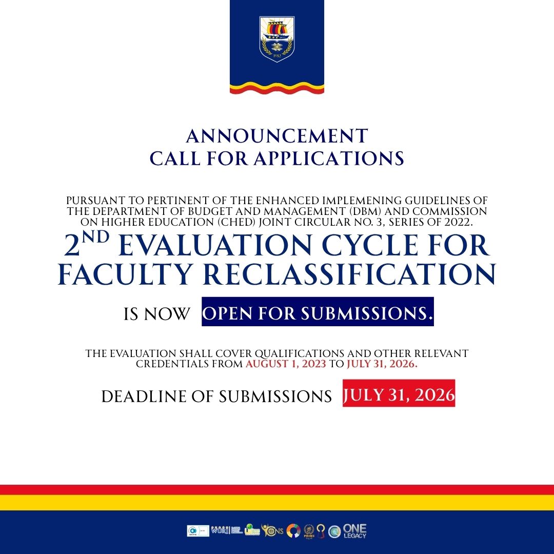 CALL FOR APPLICATIONS | 2nd Evaluation Cycle for Faculty Reclassification