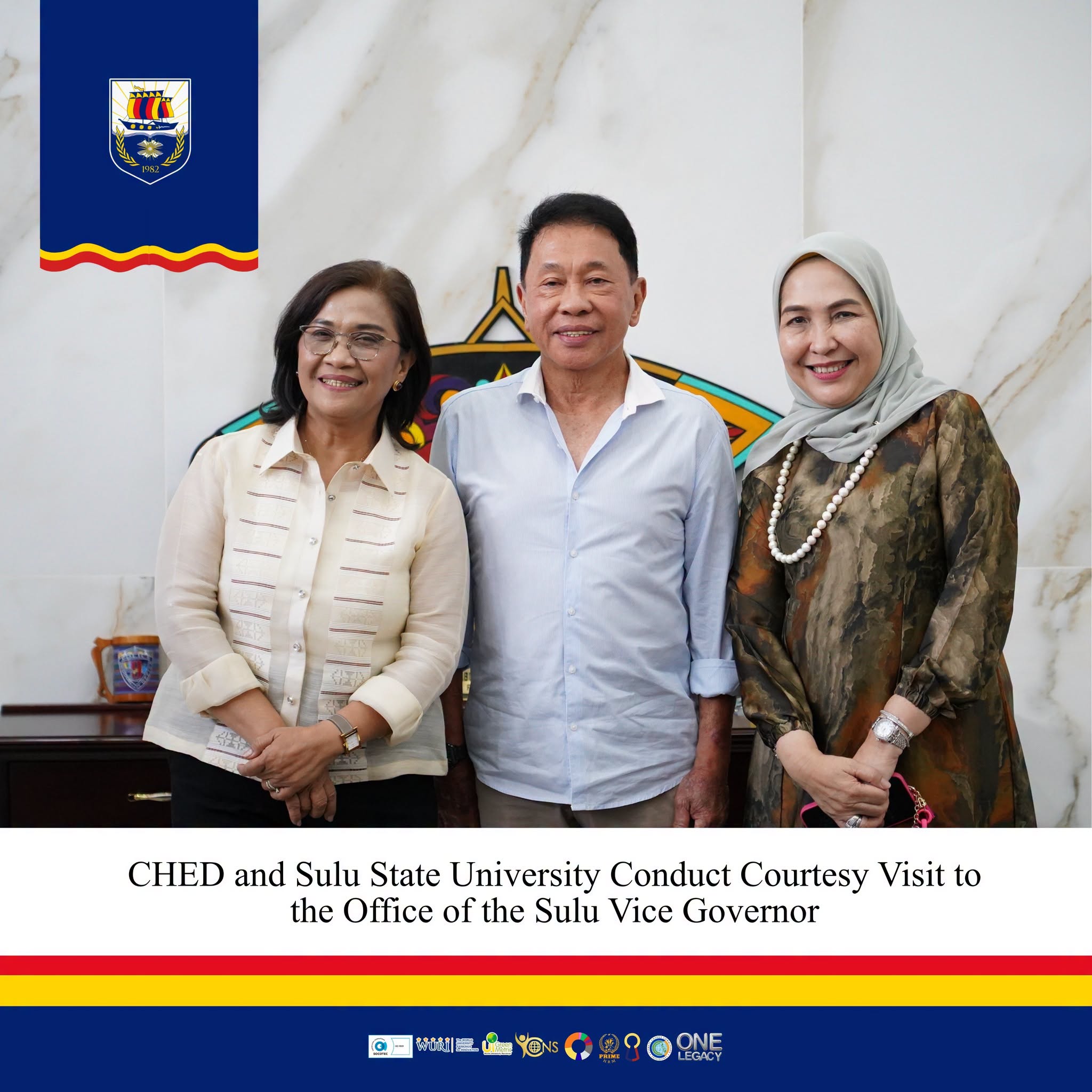 CHED and Sulu State University Conduct Courtesy Visit to the Office of the Sulu Vice Governor