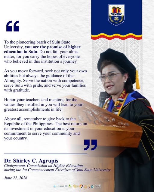 A meaningful reminder for the pioneers of Sulu State University.